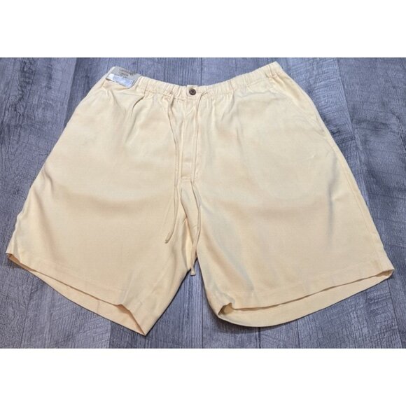 Caribbean Silk Shorts Mens 38 Chino Relaxed Elastic Waist Coastal Resort‎ 9" NEW - Picture 7 of 7
